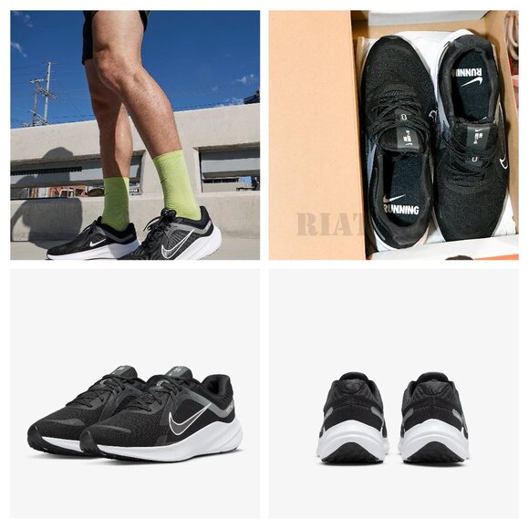 Nike Men's Quest‎ 5 Running Shoes Black/Smoke Grey/Dark Smoke Grey/White - Picture 1 of 9
